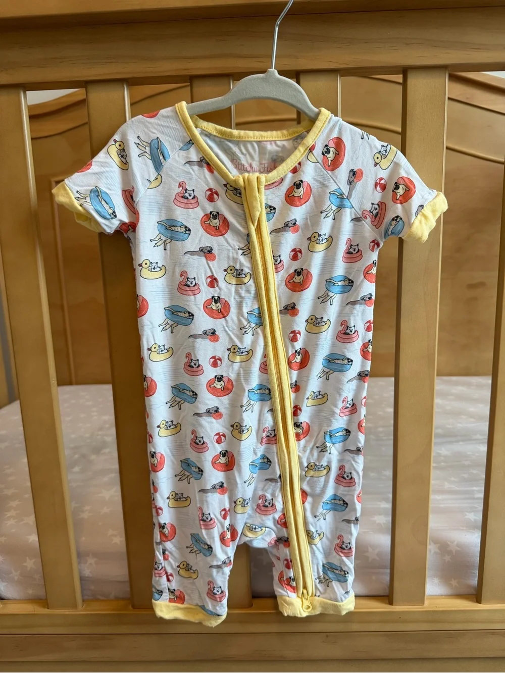 Stitchy Fish 18-24 Month Dogs on Floats Bamboo Pajamas
